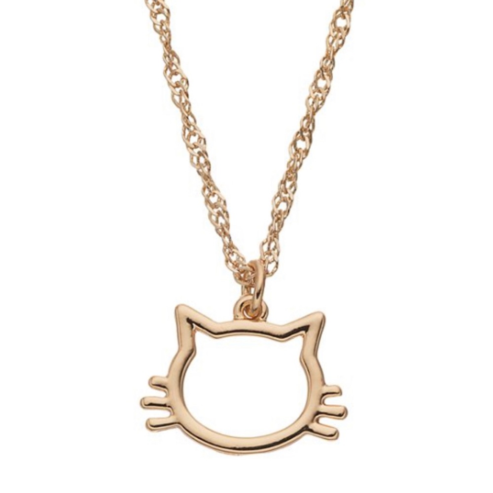 LC Lauren Conrad Gold Curiosity Cat Necklace 16”